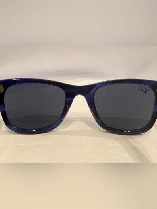 Ray-Ban RB2140 Wayfarer Navy Blue Marbled Frame Sunglasses NWT main image 7